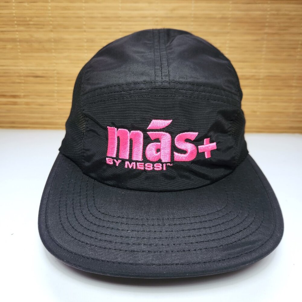 Mas+ by Messi Cycling Hat Cap Unisex Black Mesh Sides Adjustable